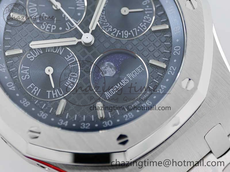 Thermal Royal Oak 41mm Complicated 26574 SS APSF1:1 Best Edition Blue Dial on SS Bracelet A 4794