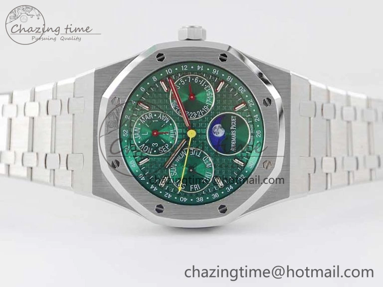 Classic Royal Oak 41mm Complicated 26574 SS APSF1:1 Best Edition Green Dial on SS Bracelet A 4796
