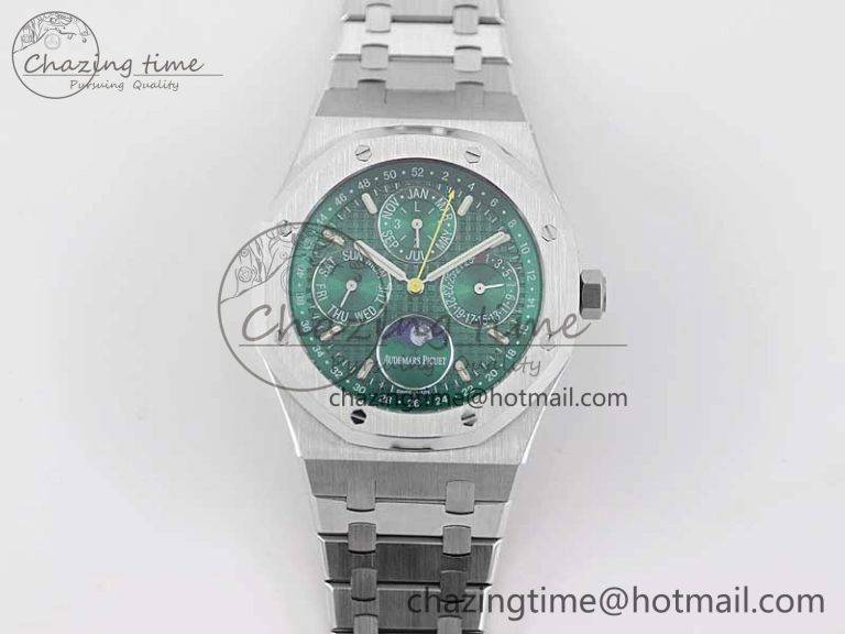 Classic Royal Oak 41mm Complicated 26574 SS APSF1:1 Best Edition Green Dial on SS Bracelet A 4796
