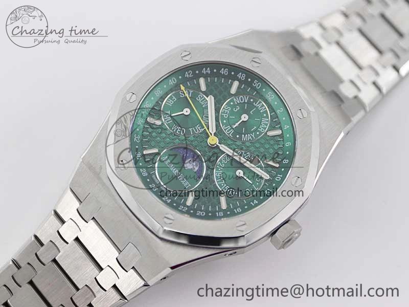Classic Royal Oak 41mm Complicated 26574 SS APSF1:1 Best Edition Green Dial on SS Bracelet A 4796