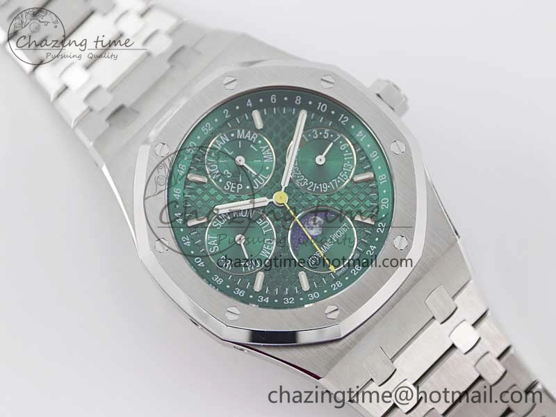 Classic Royal Oak 41mm Complicated 26574 SS APSF1:1 Best Edition Green Dial on SS Bracelet A 4796