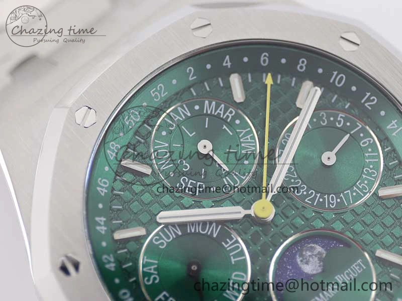 Classic Royal Oak 41mm Complicated 26574 SS APSF1:1 Best Edition Green Dial on SS Bracelet A 4796