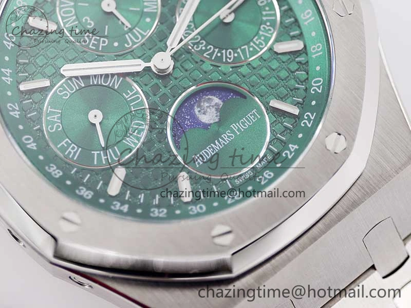 Classic Royal Oak 41mm Complicated 26574 SS APSF1:1 Best Edition Green Dial on SS Bracelet A 4796