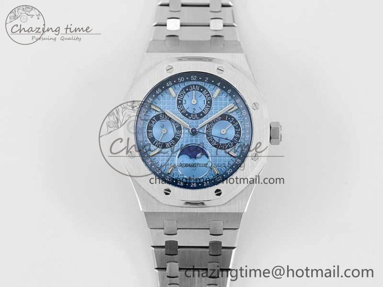 Supportive Royal Oak 41mm Complicated 26574 SS APSF1:1 Best Edition Ice Blue Dial on SS Bracelet A 4793
