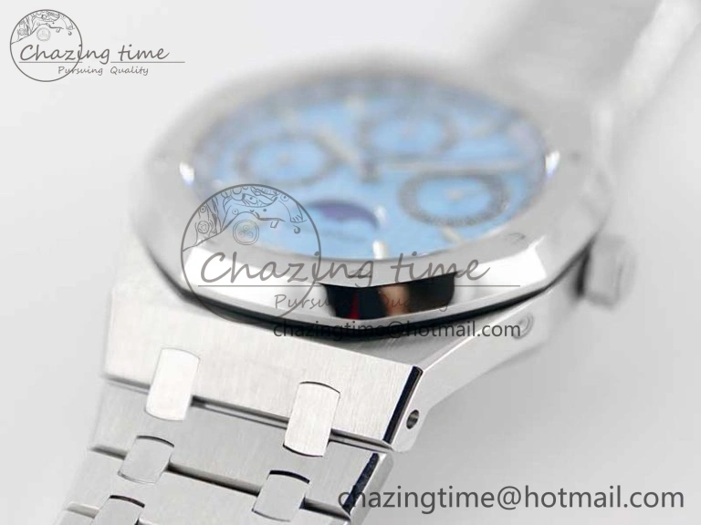 Supportive Royal Oak 41mm Complicated 26574 SS APSF1:1 Best Edition Ice Blue Dial on SS Bracelet A 4793
