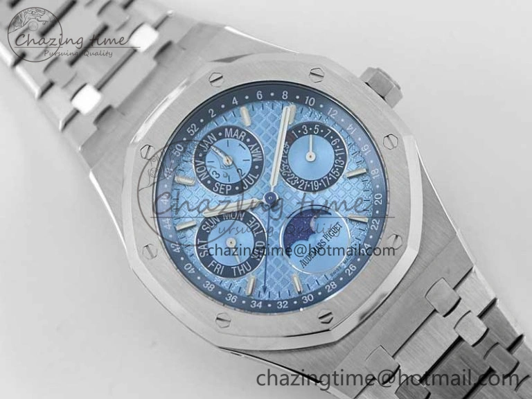Supportive Royal Oak 41mm Complicated 26574 SS APSF1:1 Best Edition Ice Blue Dial on SS Bracelet A 4793