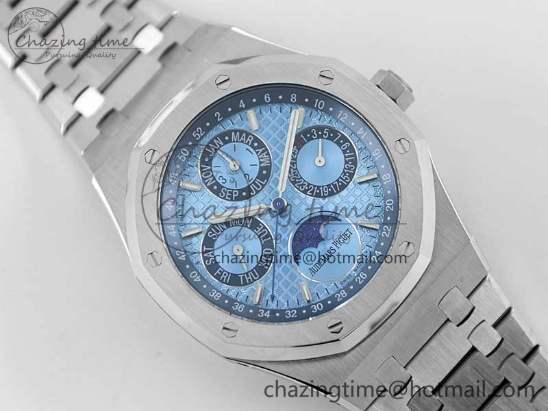 Supportive Royal Oak 41mm Complicated 26574 SS APSF1:1 Best Edition Ice Blue Dial on SS Bracelet A 4793