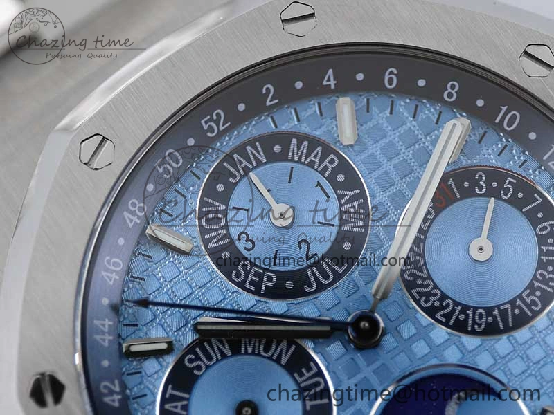 Supportive Royal Oak 41mm Complicated 26574 SS APSF1:1 Best Edition Ice Blue Dial on SS Bracelet A 4793