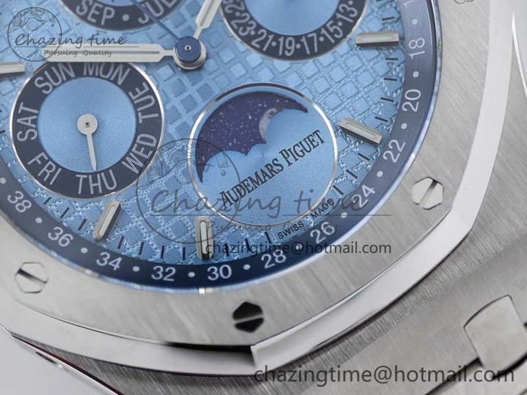 Supportive Royal Oak 41mm Complicated 26574 SS APSF1:1 Best Edition Ice Blue Dial on SS Bracelet A 4793