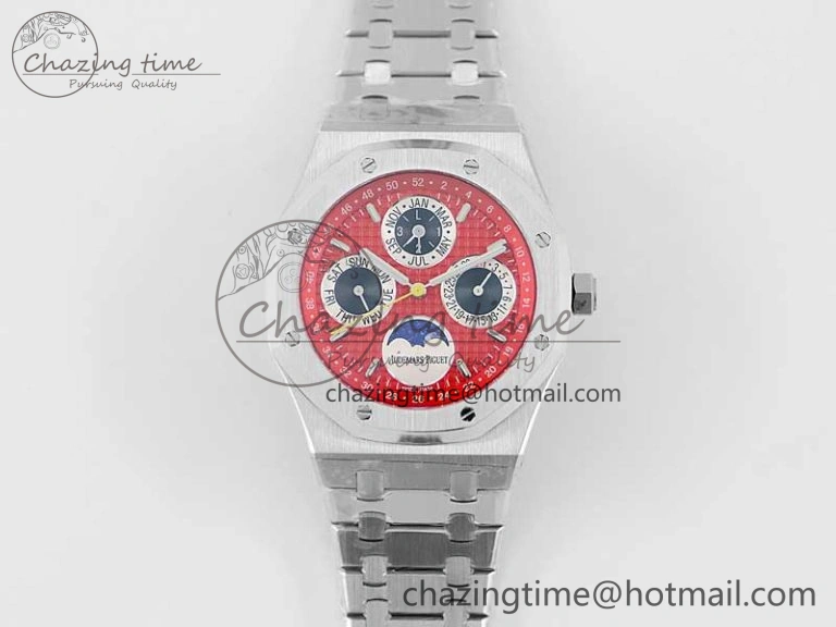 UrbanChic Royal Oak 41mm Complicated 26574 SS APSF1:1 Best Edition Red Black Dial on SS Bracelet A 4797