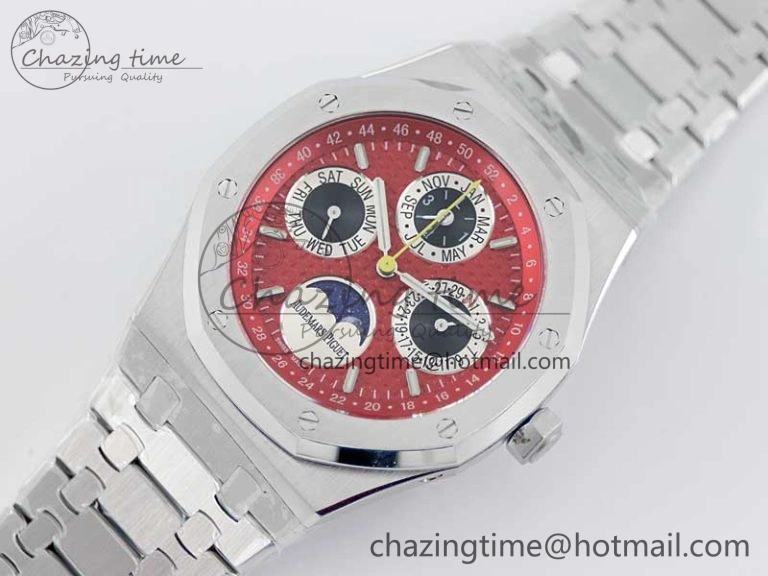 UrbanChic Royal Oak 41mm Complicated 26574 SS APSF1:1 Best Edition Red Black Dial on SS Bracelet A 4797