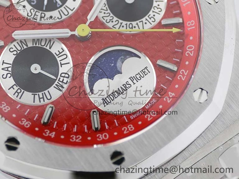 UrbanChic Royal Oak 41mm Complicated 26574 SS APSF1:1 Best Edition Red Black Dial on SS Bracelet A 4797