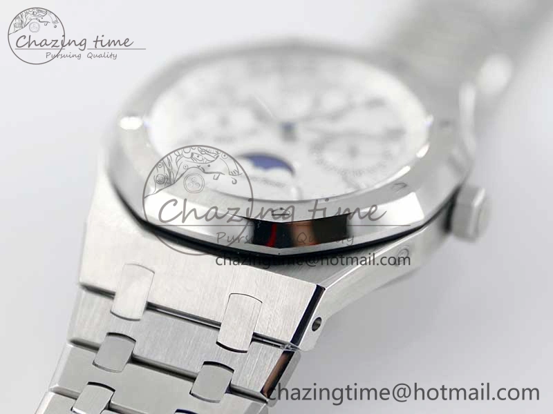 Sophisticated Royal Oak 41mm Complicated 26574 SS APSF1:1 Best Edition Silver Dial on SS Bracelet A 4802