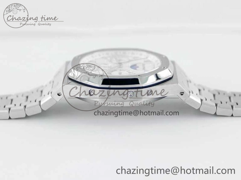 Sophisticated Royal Oak 41mm Complicated 26574 SS APSF1:1 Best Edition Silver Dial on SS Bracelet A 4802