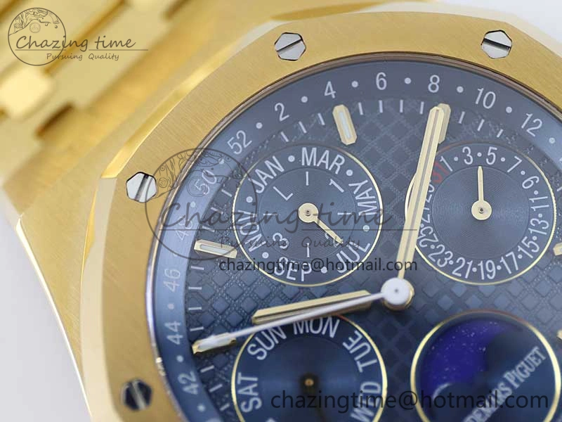 Royal Oak 41mm Complicated 26574 YG APSF1:1 Best Edition Blue Dial on YG Bracelet A SmoothTexture 4805