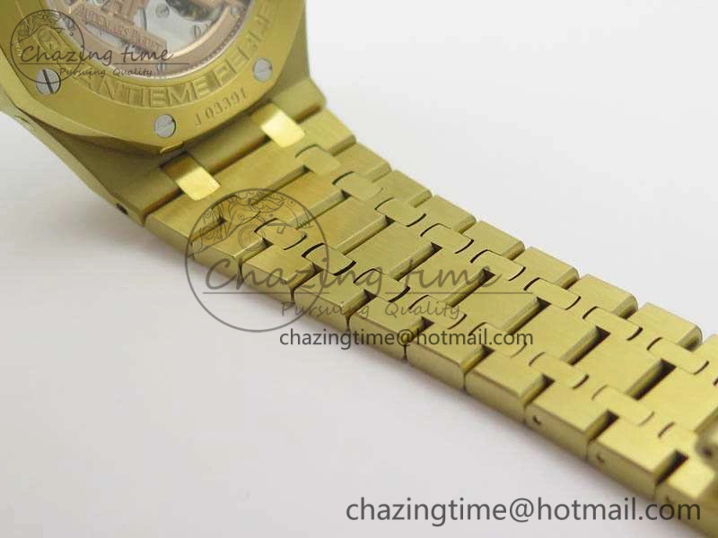 Royal Oak 41mm Complicated 26574 YG JF 1:1 Best Edition Blue Textured Dial On YG Bracelet A Youthful 4992