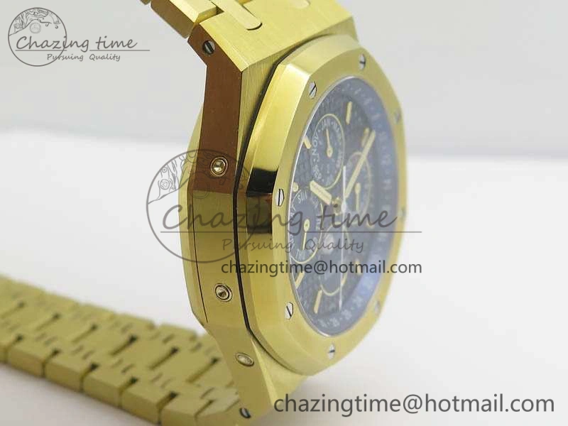 Royal Oak 41mm Complicated 26574 YG JF 1:1 Best Edition Blue Textured Dial On YG Bracelet A Youthful 4992