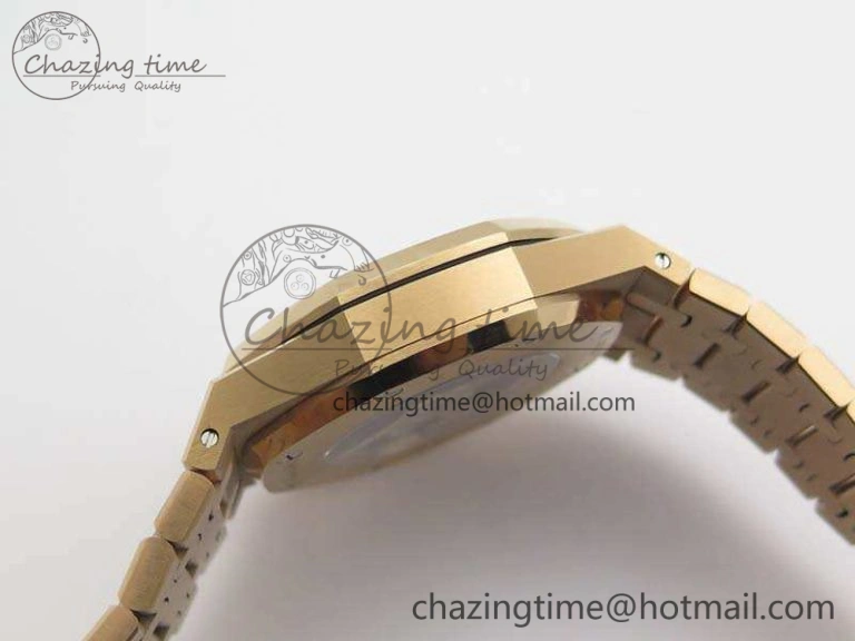 Lightweight Royal Oak 41mm Double Balance Wheel Openworked 15407 RG JF 1:1 Best Edition On RG Bracelet A 4981