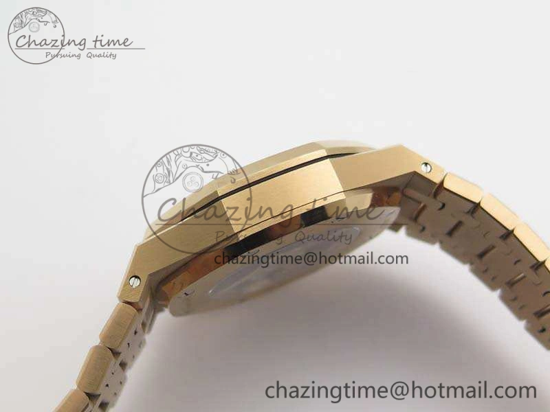 Lightweight Royal Oak 41mm Double Balance Wheel Openworked 15407 RG JF 1:1 Best Edition On RG Bracelet A 4981