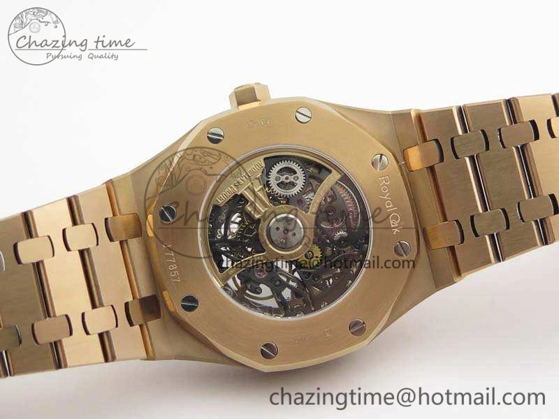 Lightweight Royal Oak 41mm Double Balance Wheel Openworked 15407 RG JF 1:1 Best Edition On RG Bracelet A 4981
