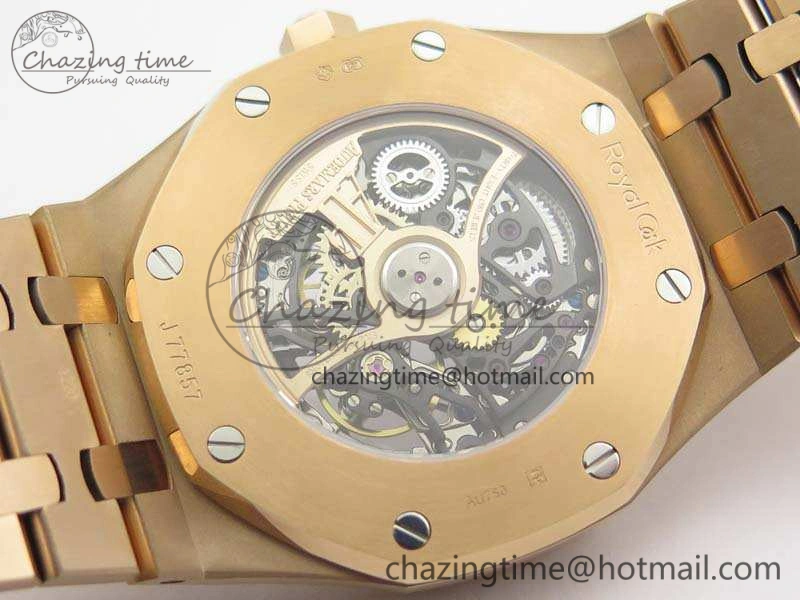 Lightweight Royal Oak 41mm Double Balance Wheel Openworked 15407 RG JF 1:1 Best Edition On RG Bracelet A 4981