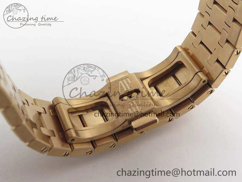Lightweight Royal Oak 41mm Double Balance Wheel Openworked 15407 RG JF 1:1 Best Edition On RG Bracelet A 4981