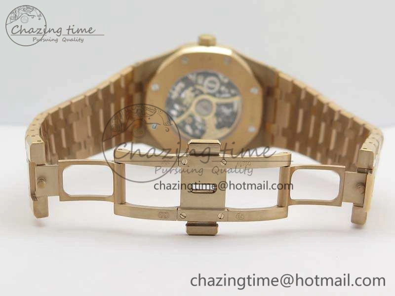 Lightweight Royal Oak 41mm Double Balance Wheel Openworked 15407 RG JF 1:1 Best Edition On RG Bracelet A 4981