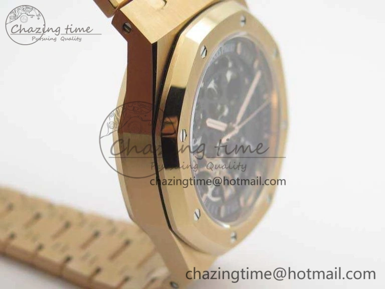 Lightweight Royal Oak 41mm Double Balance Wheel Openworked 15407 RG JF 1:1 Best Edition On RG Bracelet A 4981