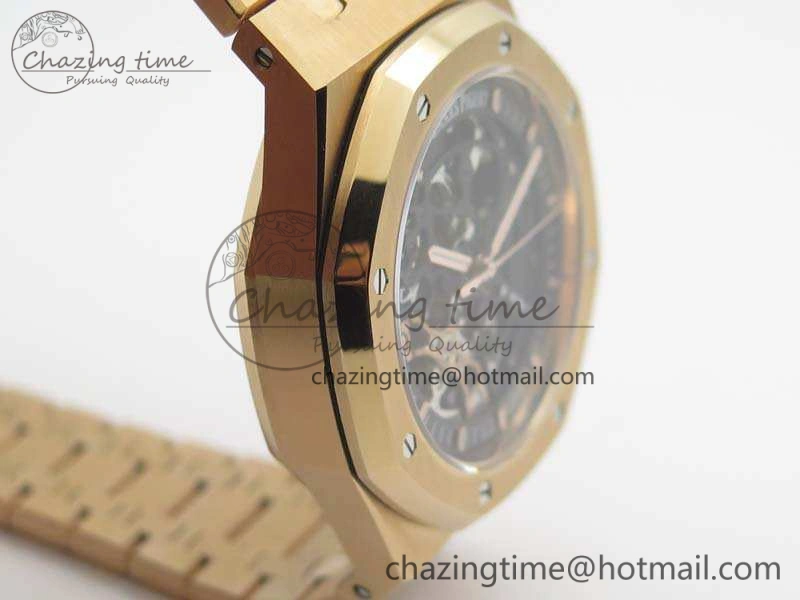 Lightweight Royal Oak 41mm Double Balance Wheel Openworked 15407 RG JF 1:1 Best Edition On RG Bracelet A 4981