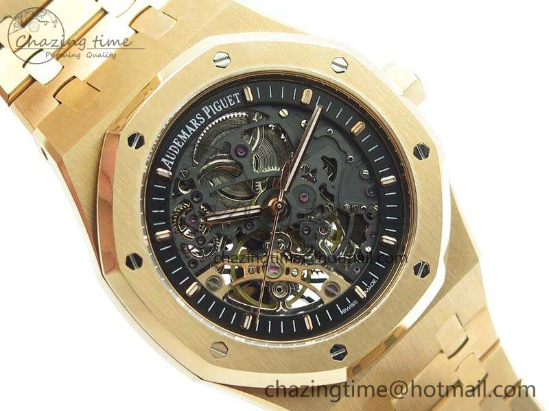 Lightweight Royal Oak 41mm Double Balance Wheel Openworked 15407 RG JF 1:1 Best Edition On RG Bracelet A 4981