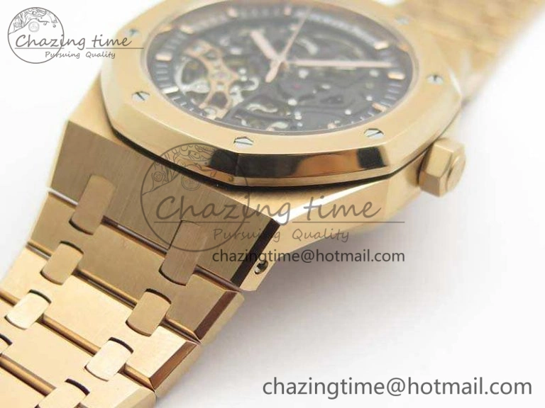 Lightweight Royal Oak 41mm Double Balance Wheel Openworked 15407 RG JF 1:1 Best Edition On RG Bracelet A 4981