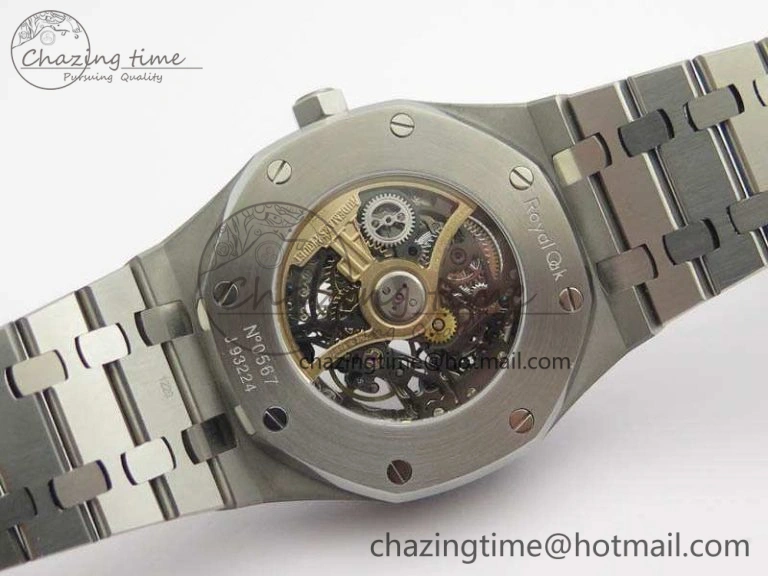 Bold Royal Oak 41mm Double Balance Wheel Openworked 15407 SS JF 1:1 Best Edition On SS Bracelet A 4986