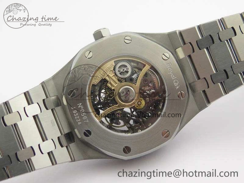 Bold Royal Oak 41mm Double Balance Wheel Openworked 15407 SS JF 1:1 Best Edition On SS Bracelet A 4986