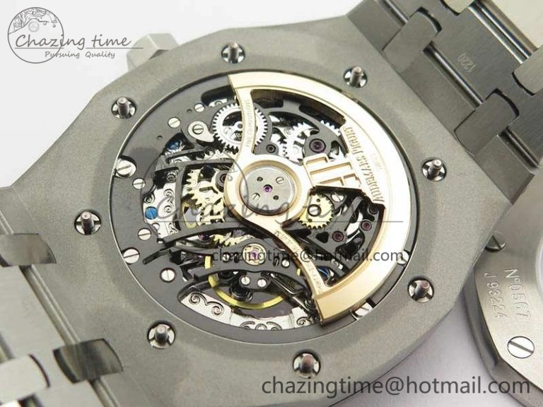 Bold Royal Oak 41mm Double Balance Wheel Openworked 15407 SS JF 1:1 Best Edition On SS Bracelet A 4986