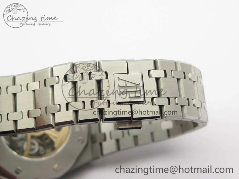 Bold Royal Oak 41mm Double Balance Wheel Openworked 15407 SS JF 1:1 Best Edition On SS Bracelet A 4986