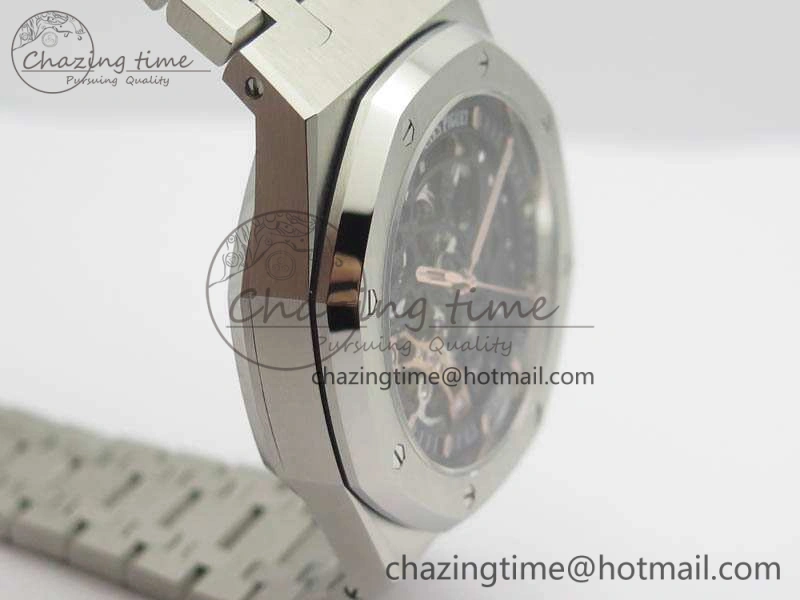 Bold Royal Oak 41mm Double Balance Wheel Openworked 15407 SS JF 1:1 Best Edition On SS Bracelet A 4986