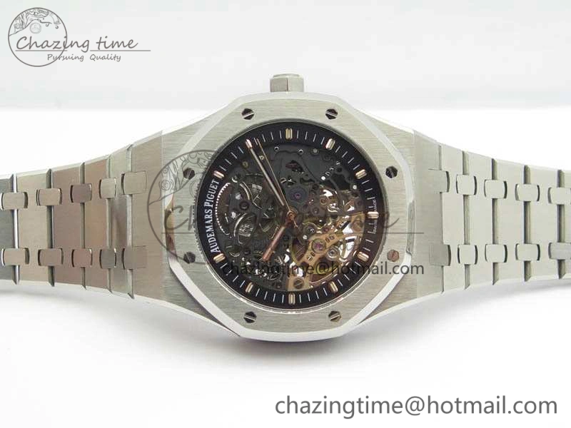 Bold Royal Oak 41mm Double Balance Wheel Openworked 15407 SS JF 1:1 Best Edition On SS Bracelet A 4986