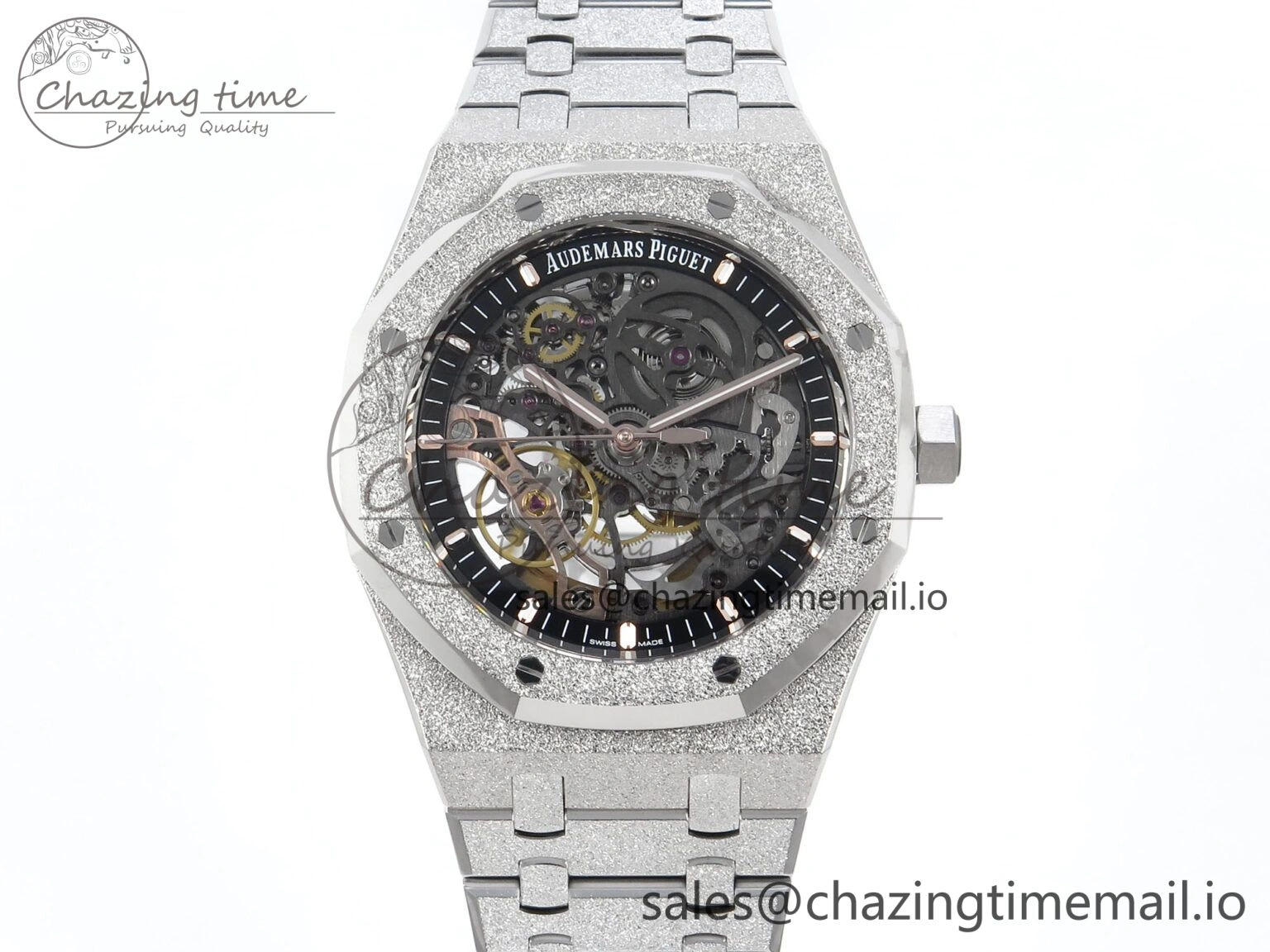 Functional Royal Oak 41mm Frosted 15407 SS THBF 1:1 Best Edition Skeleton Dial on SS Bracelet SA 4299