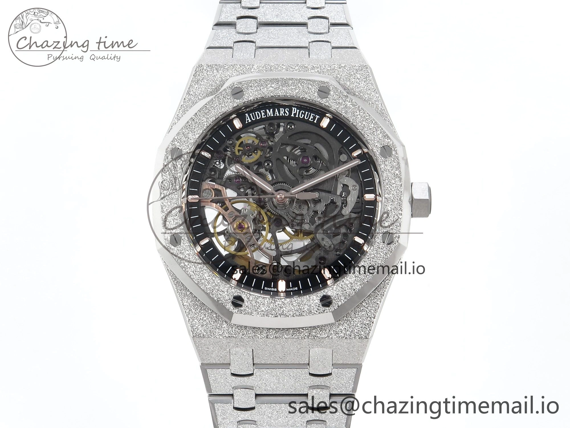 Functional Royal Oak 41mm Frosted 15407 SS THBF 1:1 Best Edition Skeleton Dial on SS Bracelet SA 4299