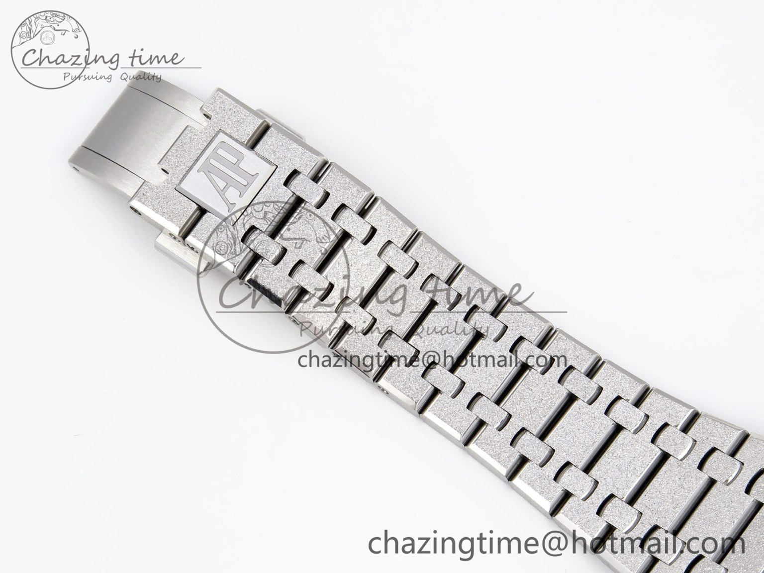 Stretchable Royal Oak 41mm Frosted SS APSF 1:1 Best Edition Black Textured Dial on SS Bracelet SA3120 Super Clone 4574