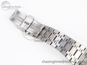 Colorful Royal Oak 41mm Frosted SS APSF 1:1 Best Edition Blue Textured Dial on SS Bracelet SA3120 Super Clone 4573