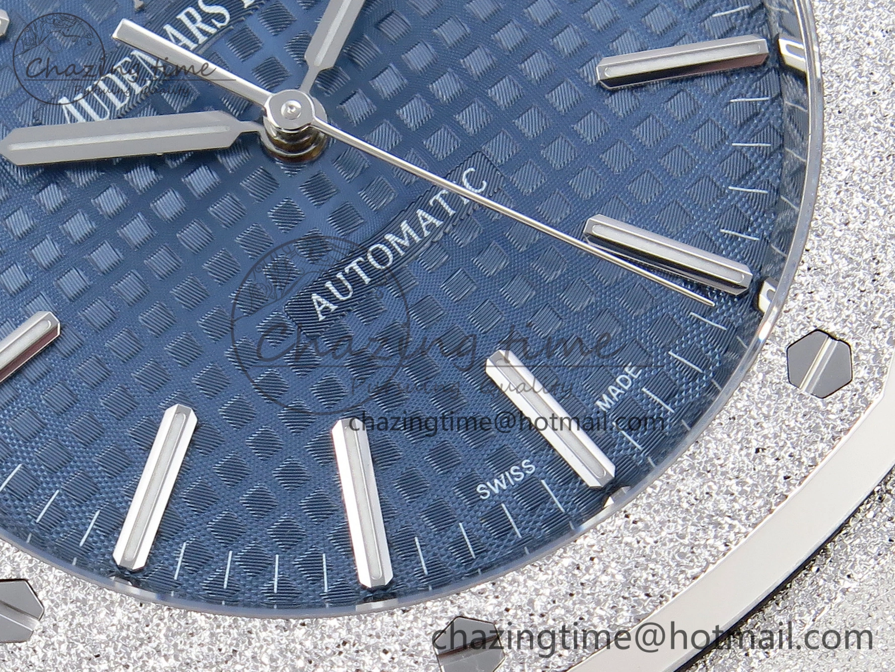 Colorful Royal Oak 41mm Frosted SS APSF 1:1 Best Edition Blue Textured Dial on SS Bracelet SA3120 Super Clone 4573