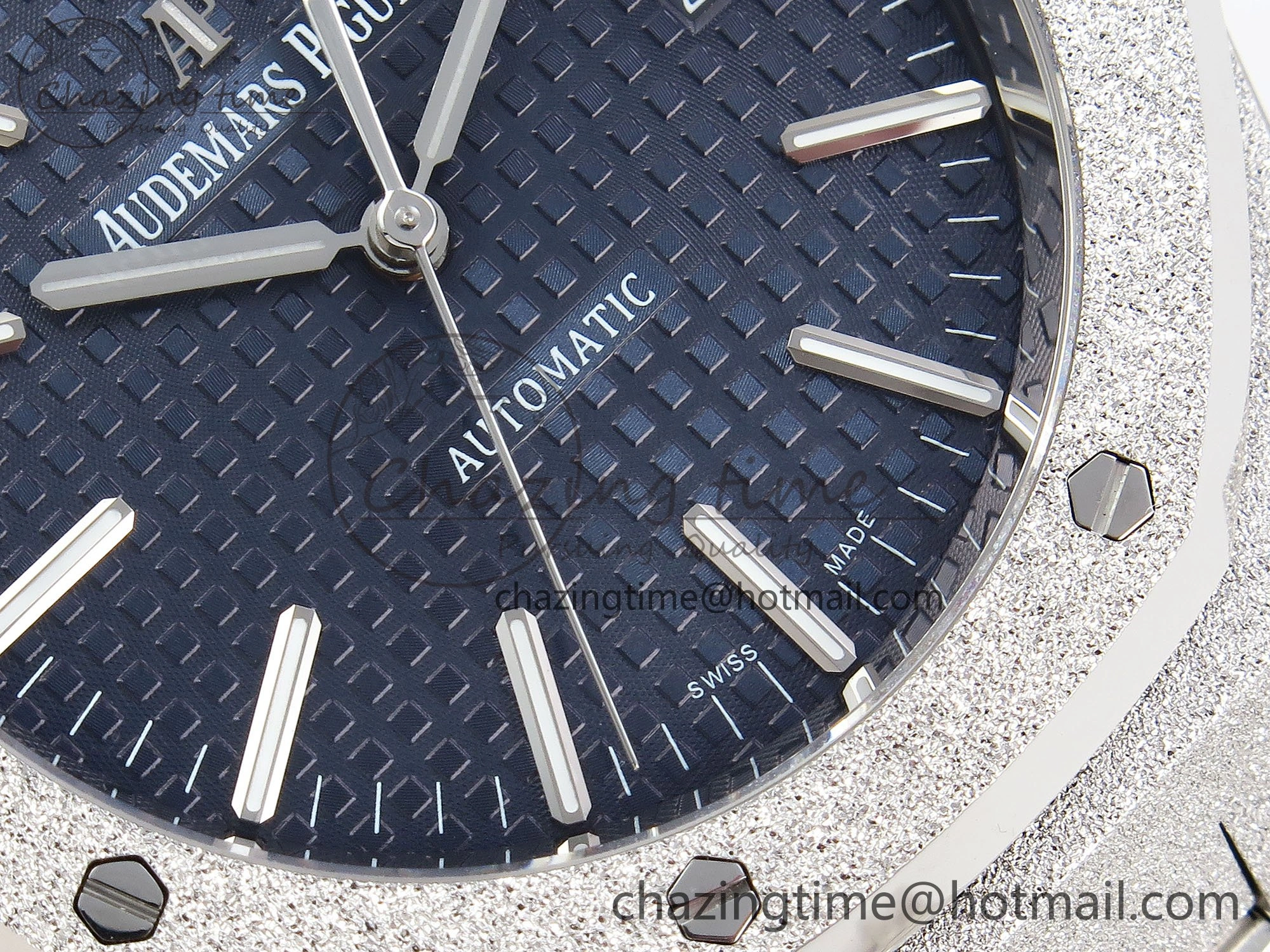 Flexible Royal Oak 41mm Frosted SS APSF 1:1 Best Edition Blue Textured Dial on SS Bracelet SA3120 Super Clone 4440