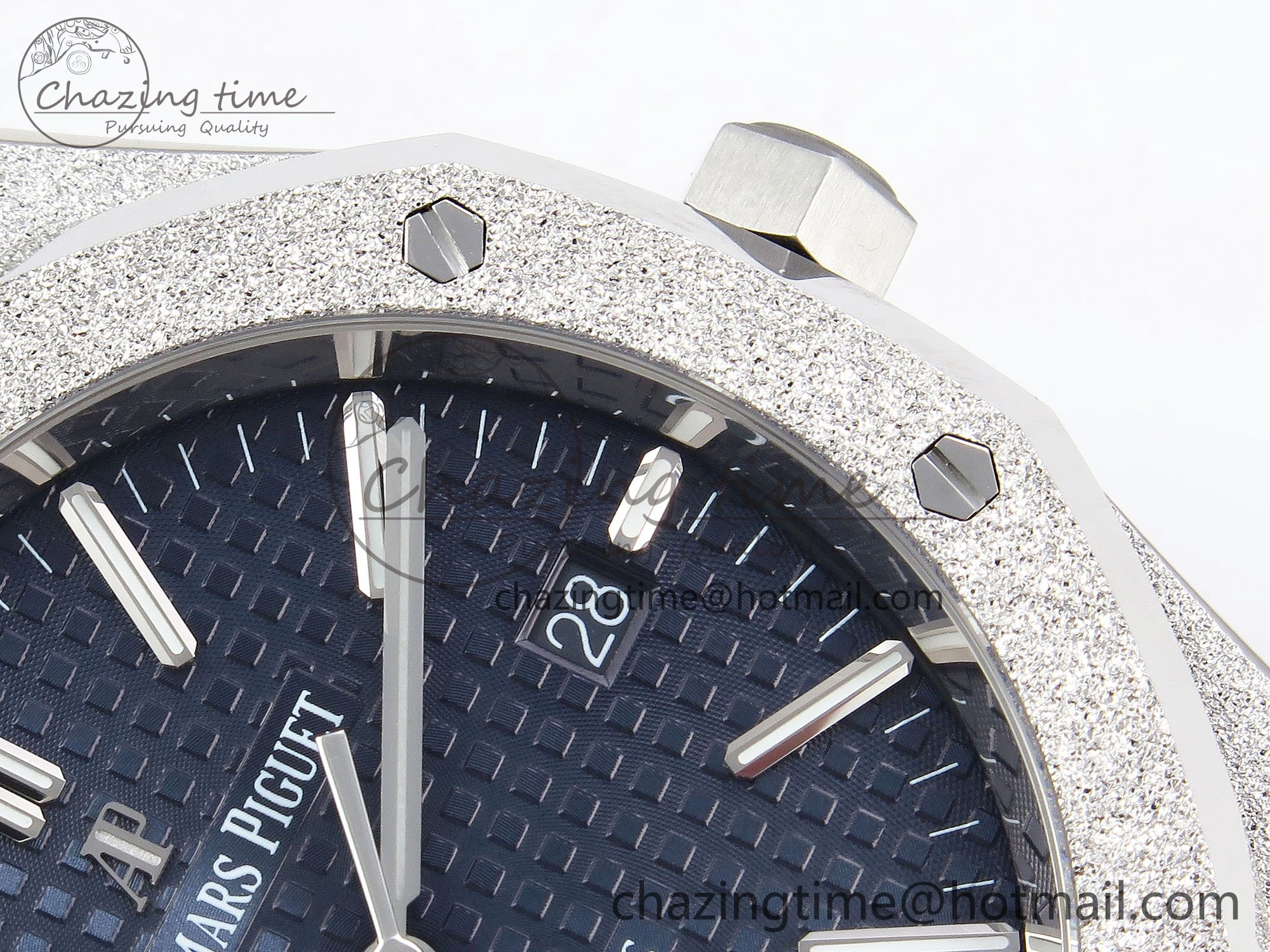 Flexible Royal Oak 41mm Frosted SS APSF 1:1 Best Edition Blue Textured Dial on SS Bracelet SA3120 Super Clone 4440