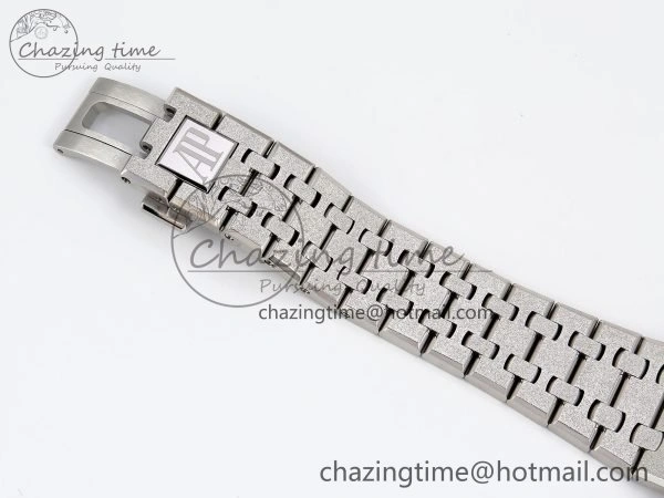 Flexible Royal Oak 41mm Frosted SS APSF 1:1 Best Edition Blue Textured Dial on SS Bracelet SA3120 Super Clone 4440