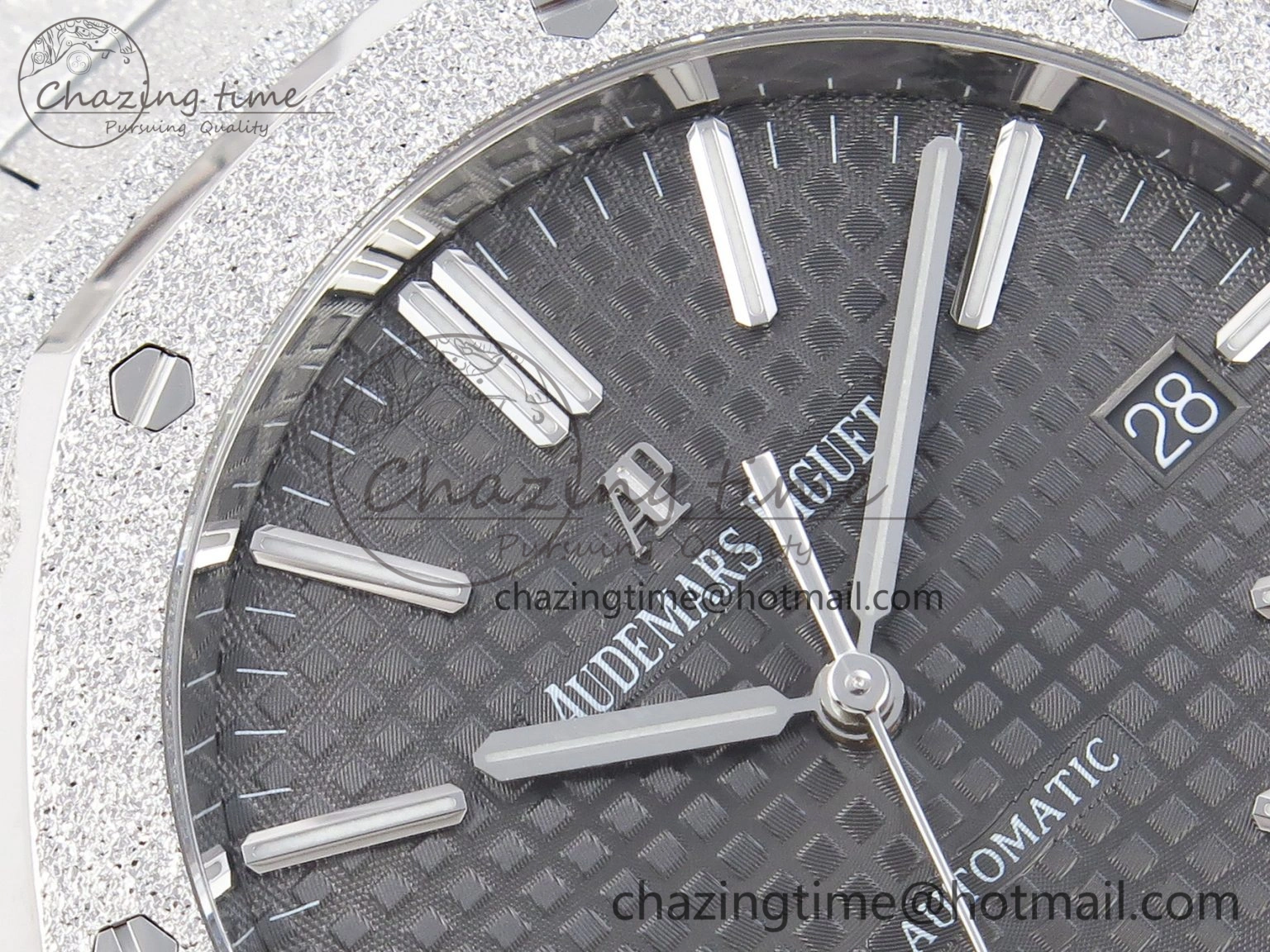 AllSeason Royal Oak 41mm Frosted SS APSF 1:1 Best Edition Gray Textured Dial on SS Bracelet SA3120 Super Clone 4572