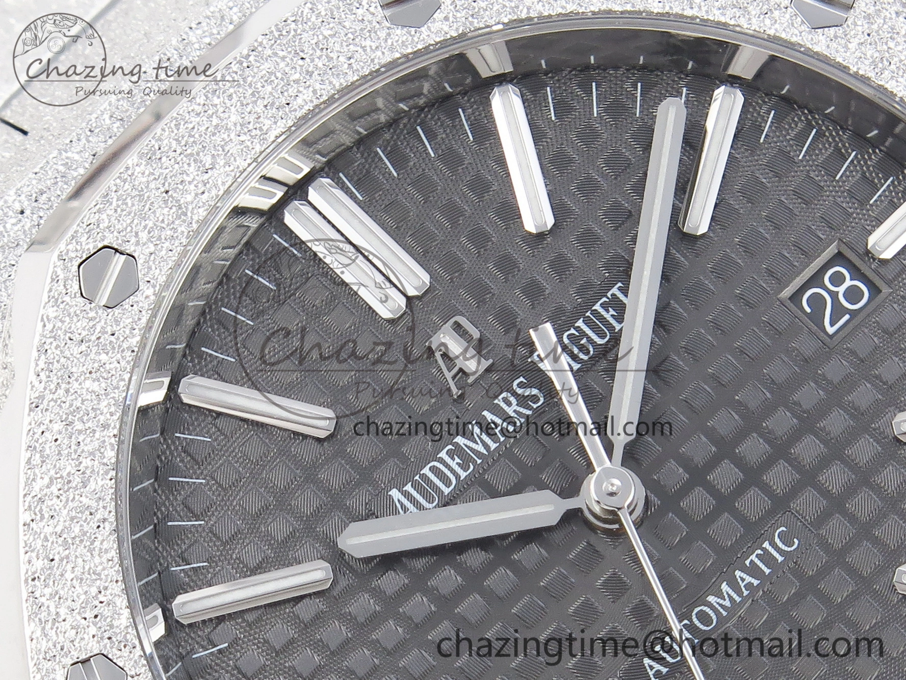 AllSeason Royal Oak 41mm Frosted SS APSF 1:1 Best Edition Gray Textured Dial on SS Bracelet SA3120 Super Clone 4572