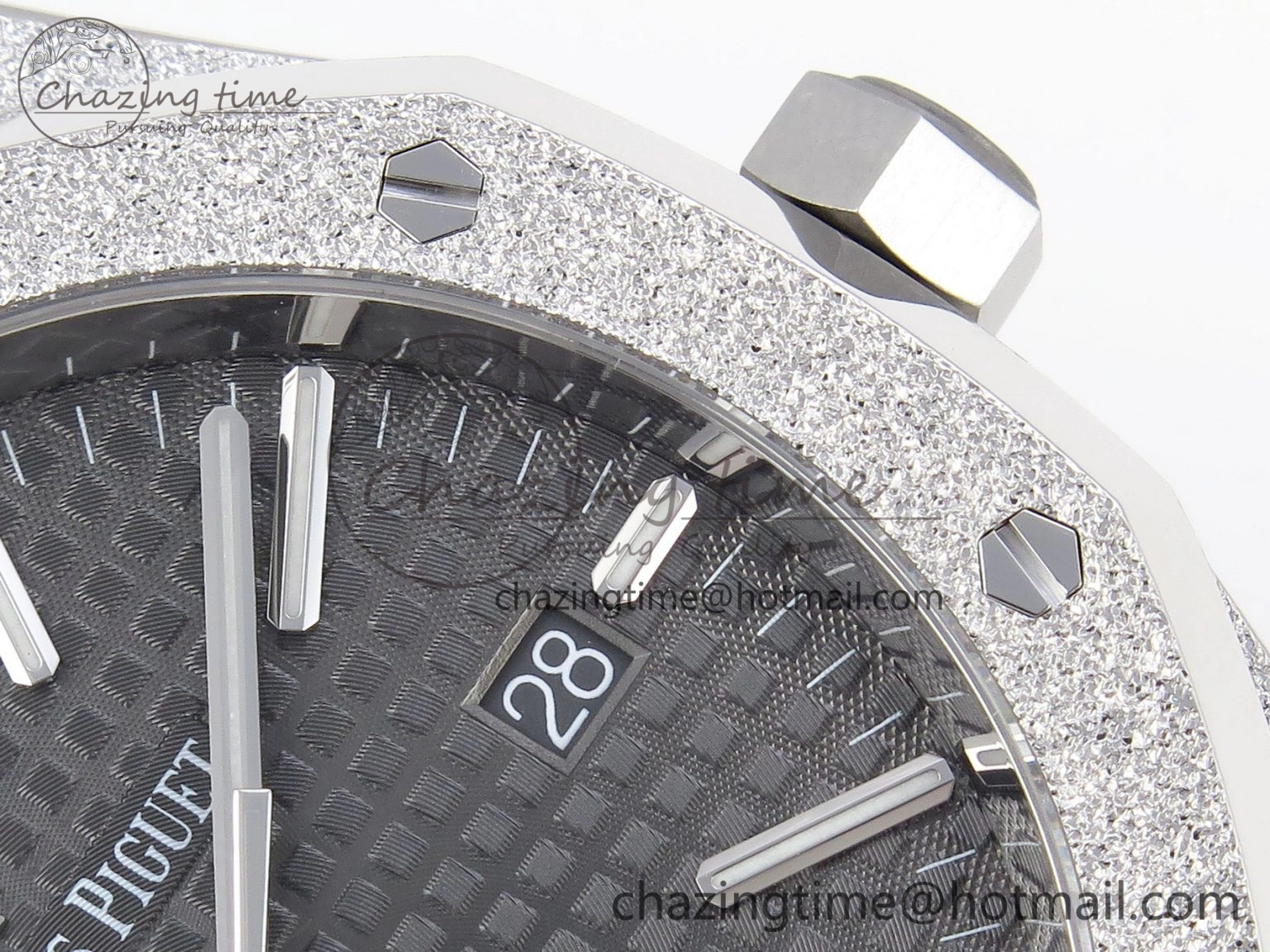 AllSeason Royal Oak 41mm Frosted SS APSF 1:1 Best Edition Gray Textured Dial on SS Bracelet SA3120 Super Clone 4572