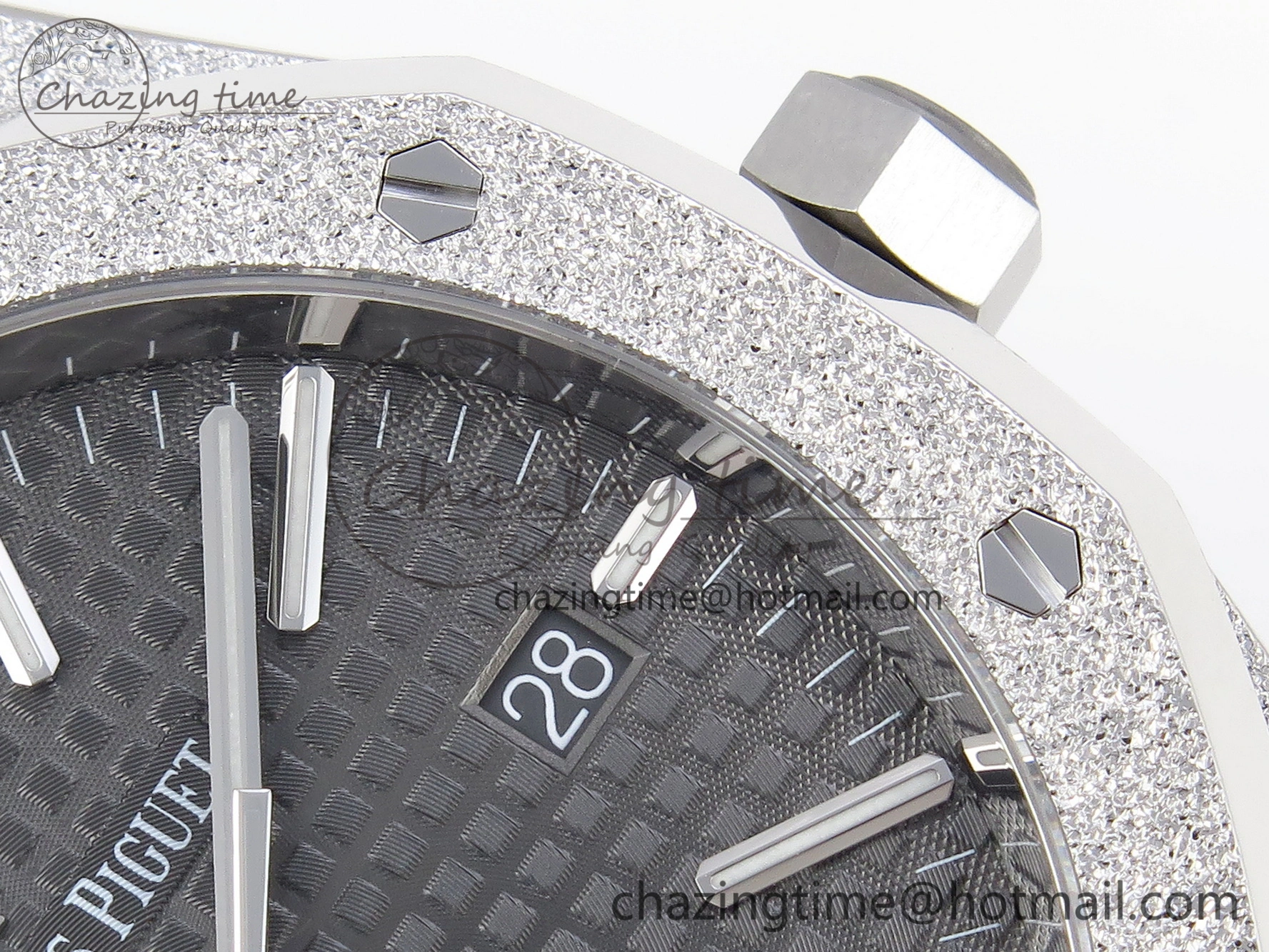 AllSeason Royal Oak 41mm Frosted SS APSF 1:1 Best Edition Gray Textured Dial on SS Bracelet SA3120 Super Clone 4572