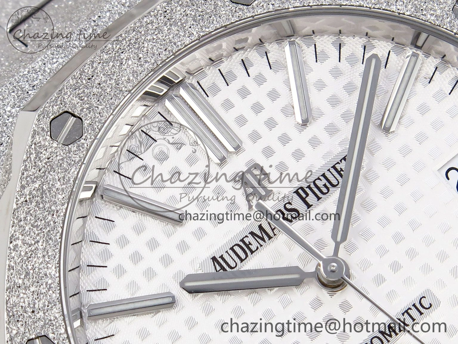 Royal Oak 41mm Frosted SS APSF 1:1 Best Edition White Textured Dial on SS Bracelet SA3120 Super Clone Unique 4575